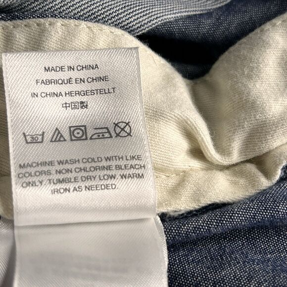 J Crew 484 Stretch Pants Men 34 (34x31) Chino Preppy Blue Chambray Office Casual - Picture 7 of 10